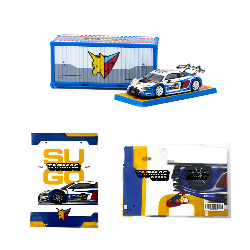 Tarmac Works 1/64 Audi R8 LMS GT3 evo II Macau GP 2024 Presentation Cyber Formula with A4 folder and towel – Macau GP 2024 Special Edition - HOBBY64