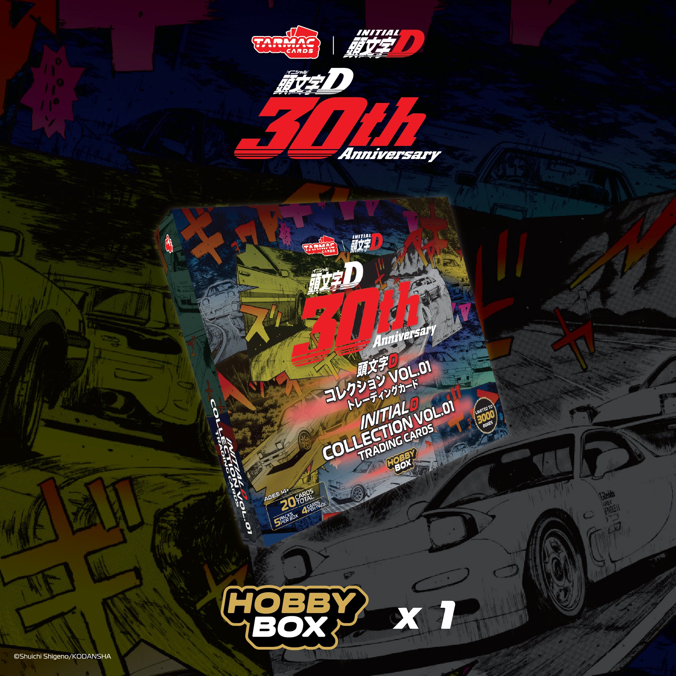 Tarmac Cards 頭文字D コレクション VOL.01 小早川エボ Initial D Collection Vol.01 - 30th Anniversary - Hobby Box (Box