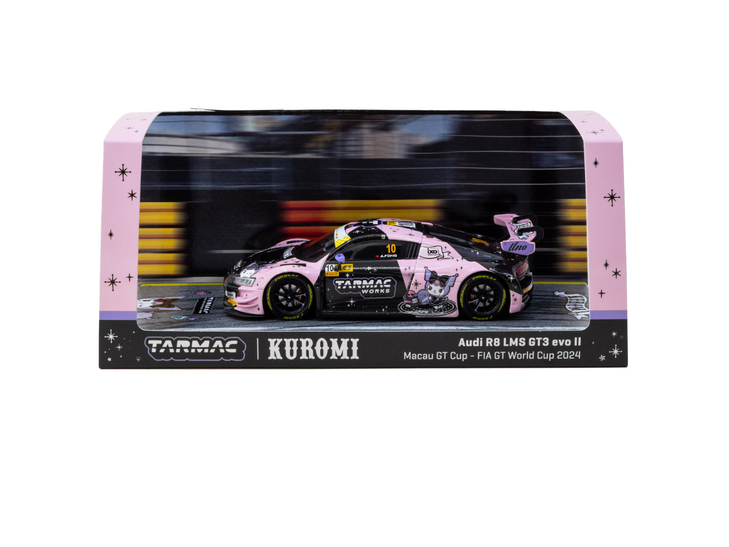 1/43 Audi R8 LMS GT3 evo II Macau GT Cup - FIA GT World Cup 2024 - Race Version #10 Uno Racing with A4 poster - Tarmac Works HOBBY43