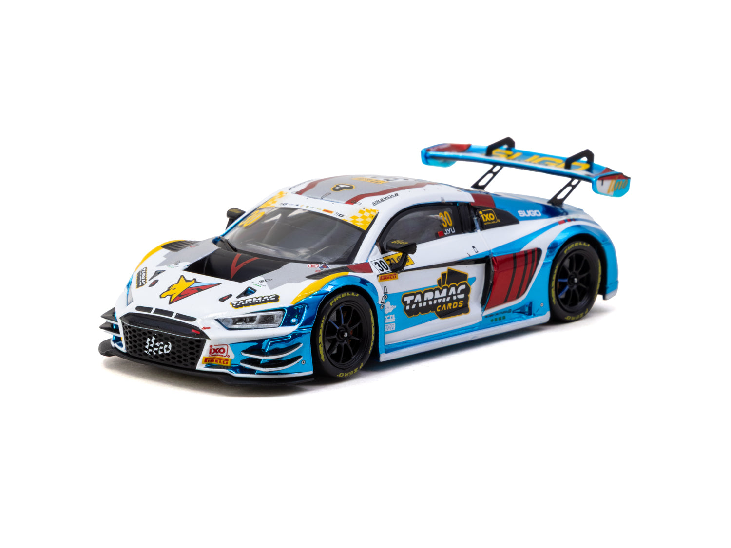 1/43 Audi R8 LMS GT3 evo II Macau GT Cup - FIA GT World Cup 2024 - Race Version #30 Uno Racing with A4 poster - Tarmac Works HOBBY43
