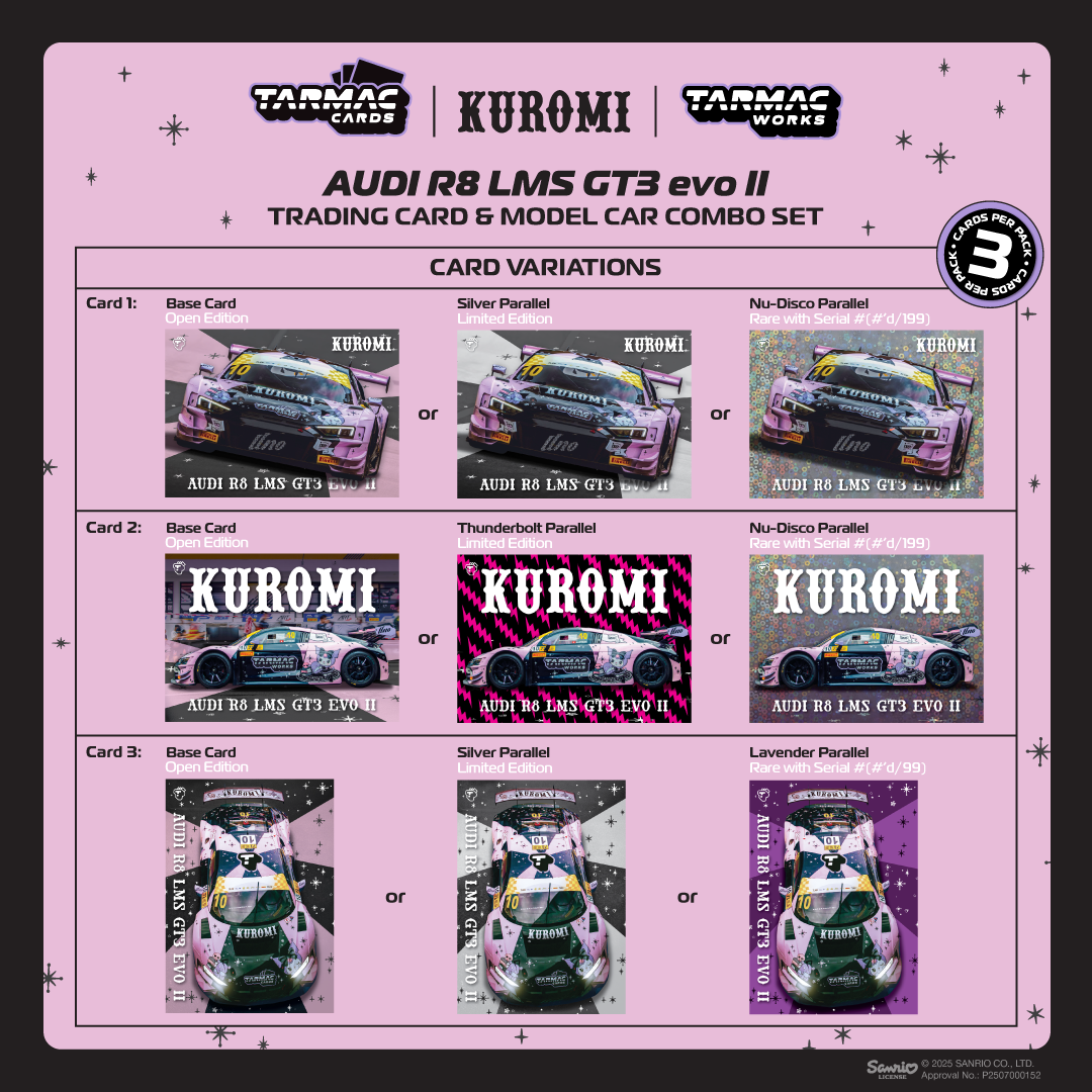 1/64 Audi R8 LMS GT3 evo II Macau GT Cup - FIA GT World Cup 2024 #10 with Tarmac Cards Combo Set - Tarmac Works HOBBY64