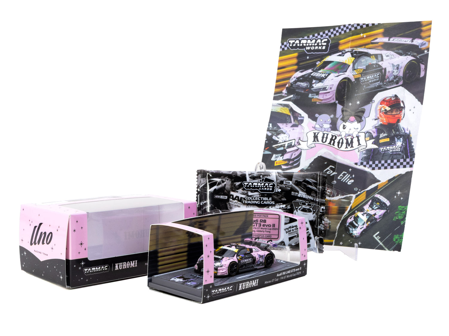 1/64 Audi R8 LMS GT3 evo II Macau GT Cup - FIA GT World Cup 2024 #10 with Tarmac Cards Combo Set - Tarmac Works HOBBY64