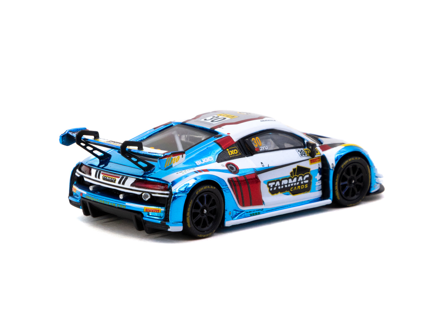 1/64 Audi R8 LMS GT3 evo II Macau GT Cup - FIA GT World Cup 2024 Uno Racing #30 with Tarmac Cards Combo Set and Truck Packaging - Tarmac Works HOBBY64