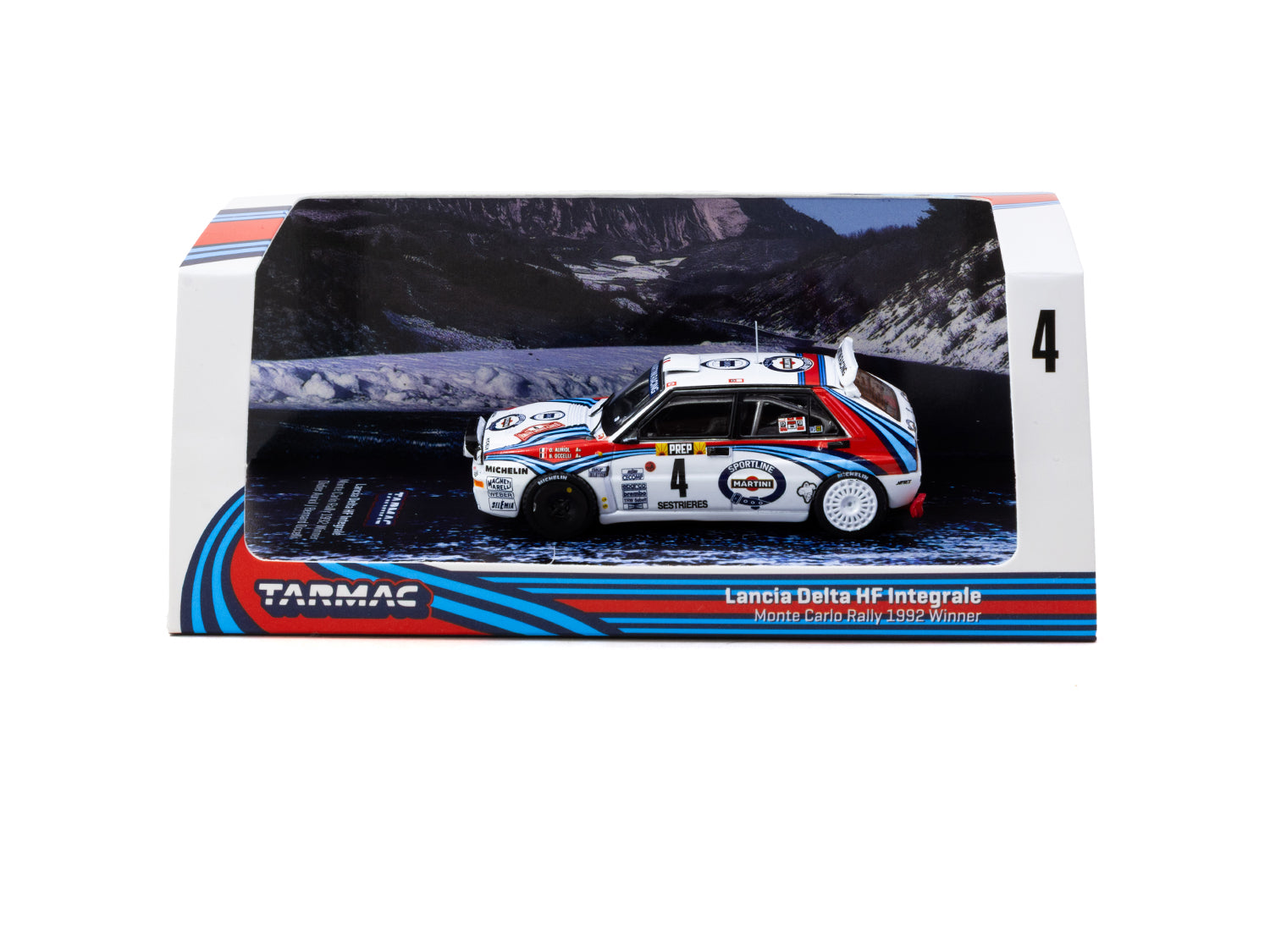 1/64 Lancia Delta HF Integrale Monte Carlo Rally 1992 #04 Winner Didier Auriol / Bernard Occelli - Tarmac Works HOBBY64