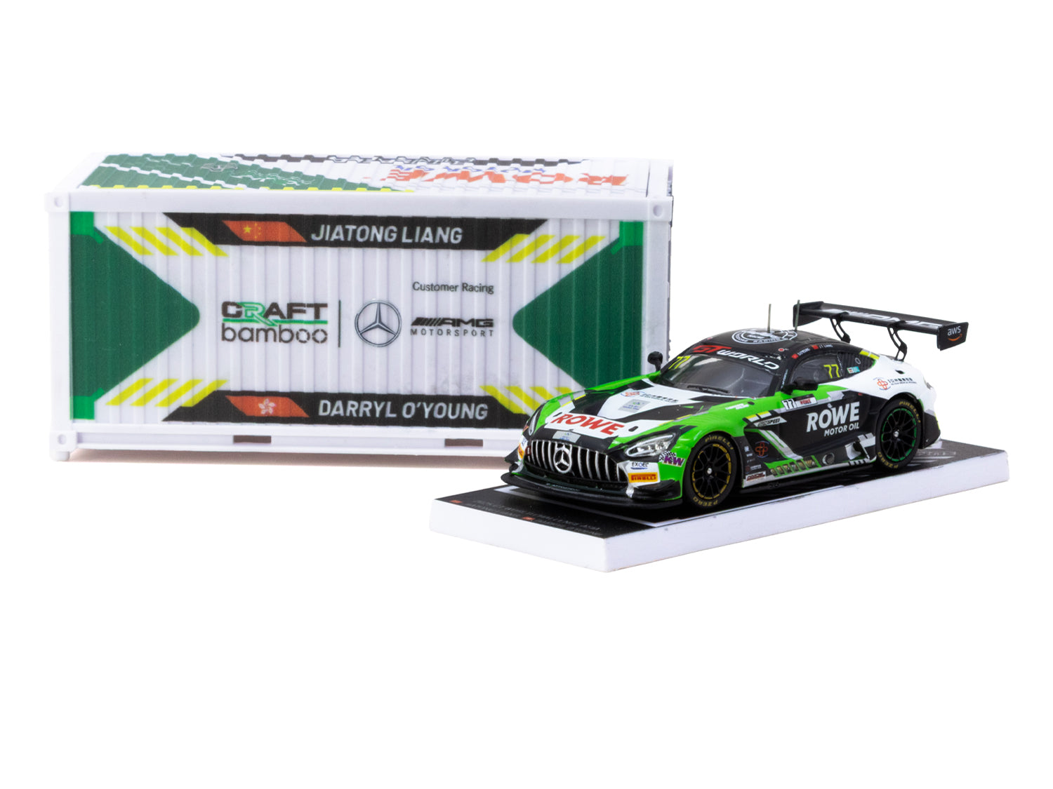 1/64 Mercedes-AMG GT3 GT World Challenge Asia 2025 - Beijing Season Finale Craft-Bamboo Racing #77 with Container - Craft-Bamboo Racing Special Edition - Tarmac Works HOBBY64