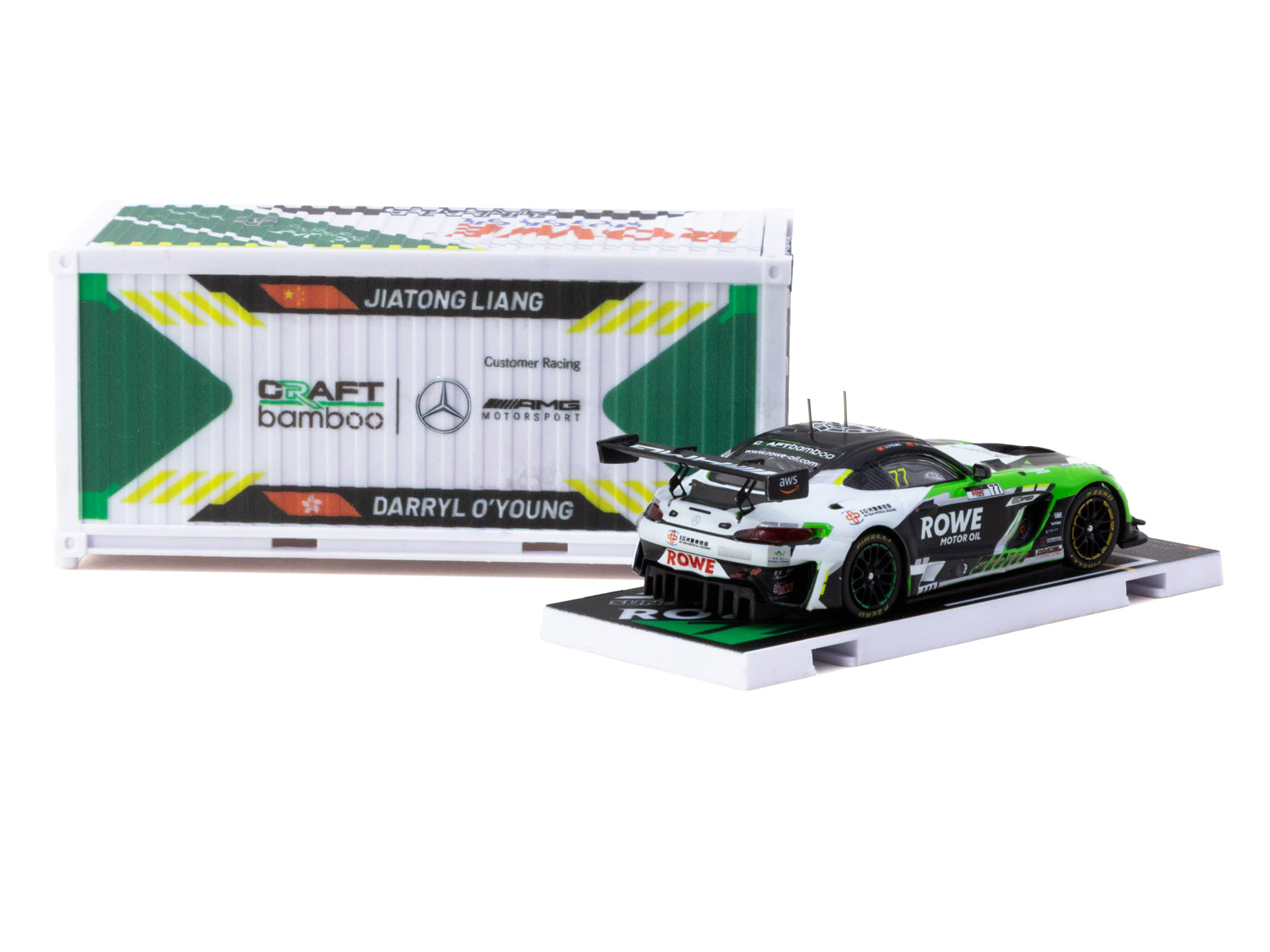 1/64 Mercedes-AMG GT3 GT World Challenge Asia 2025 - Beijing Season Finale Craft-Bamboo Racing #77 with Container - Craft-Bamboo Racing Special Edition - Tarmac Works HOBBY64