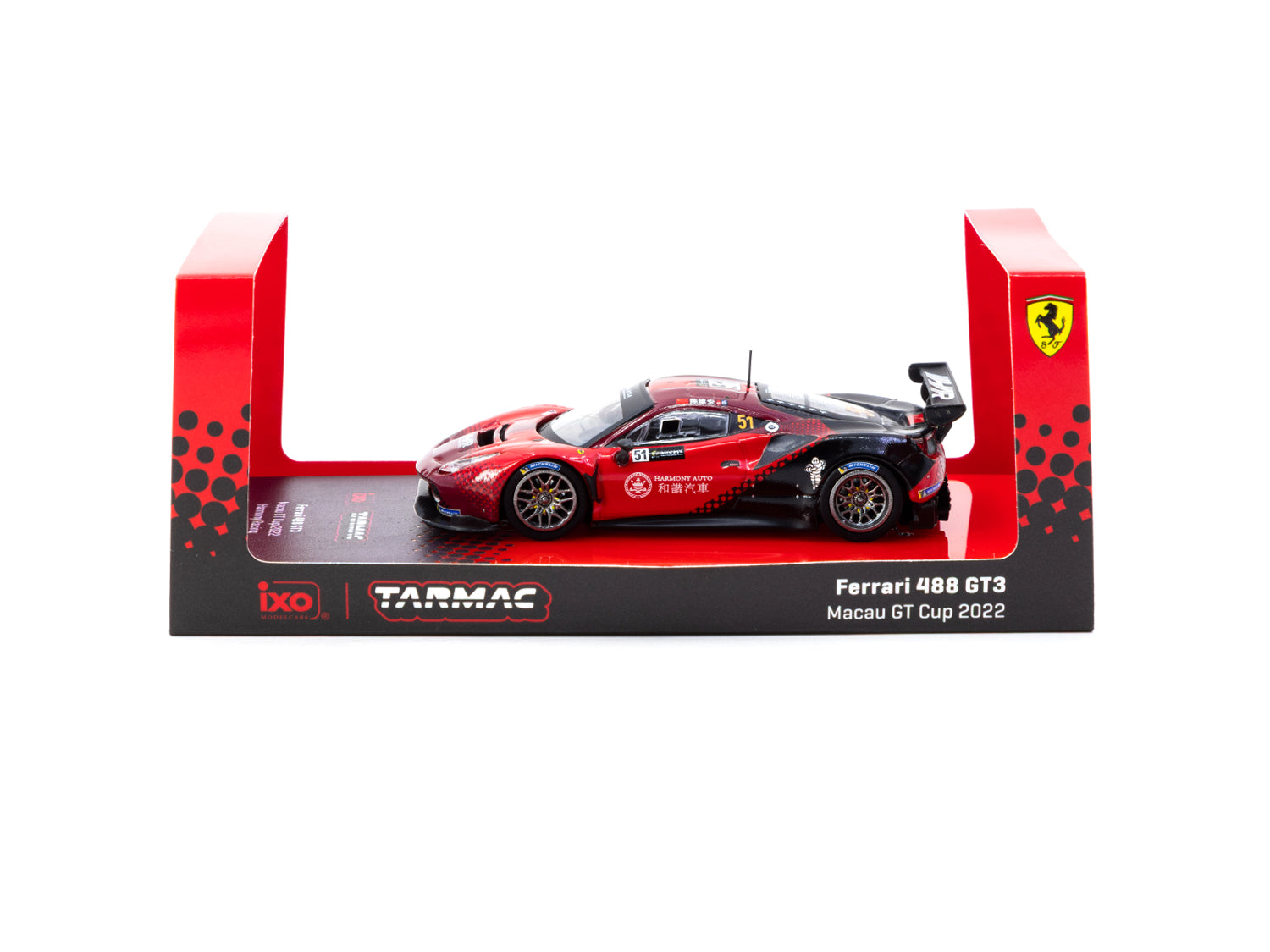 1/64 Ferrari 488 GT3 Macau GT Cup 2022 Harmony Racing #51 - Tarmac Works X iXO Models HOBBY64
