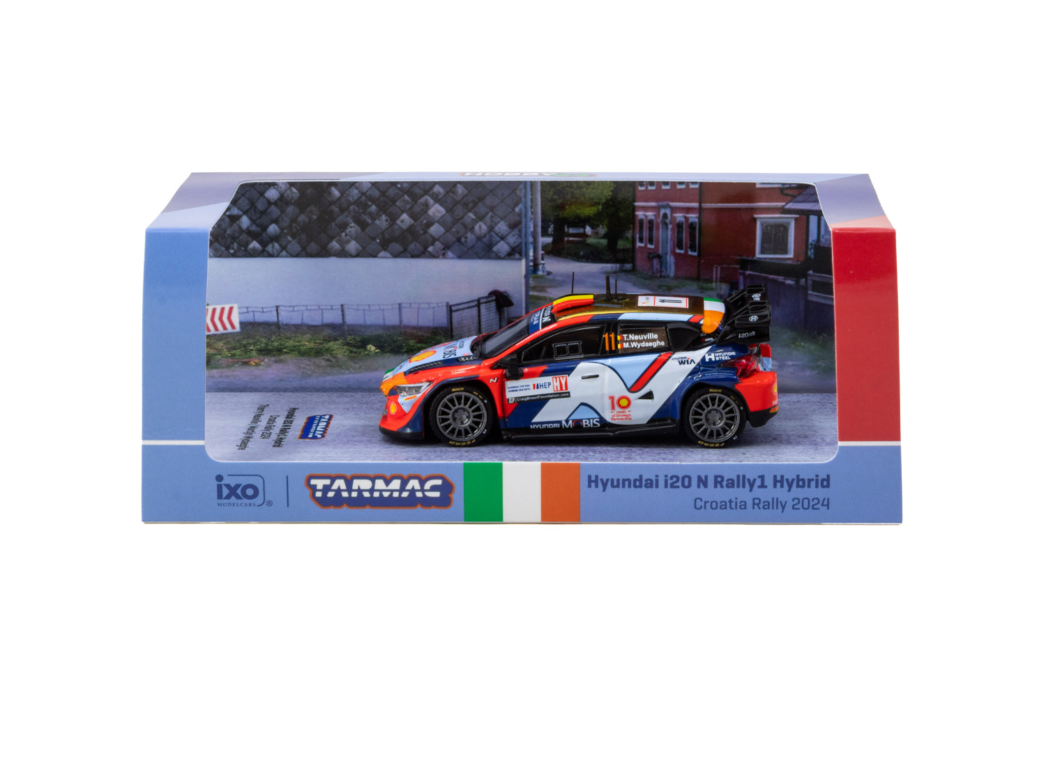 1/64 Hyundai i20 N Rally1 Hybrid Croatia Rally 2024 #11 - Tarmac Works x iXO Models HOBBY64