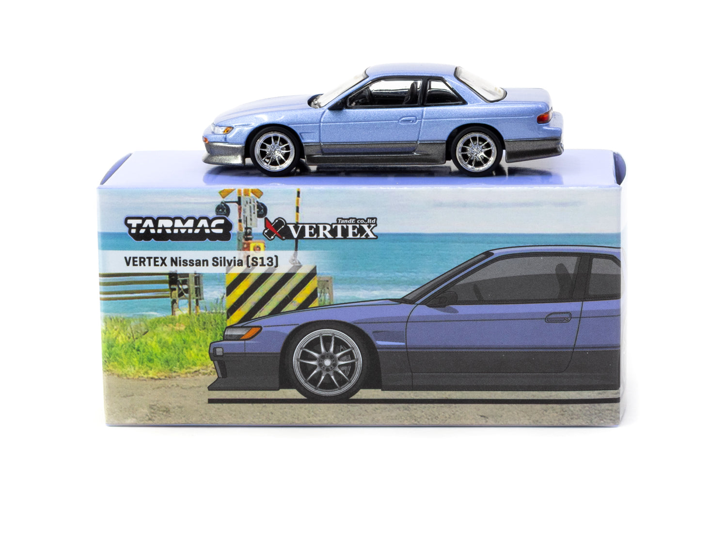 1/64 VERTEX Nissan Silvia S13 Blue/Grey - Tarmac Works GLOBAL64
