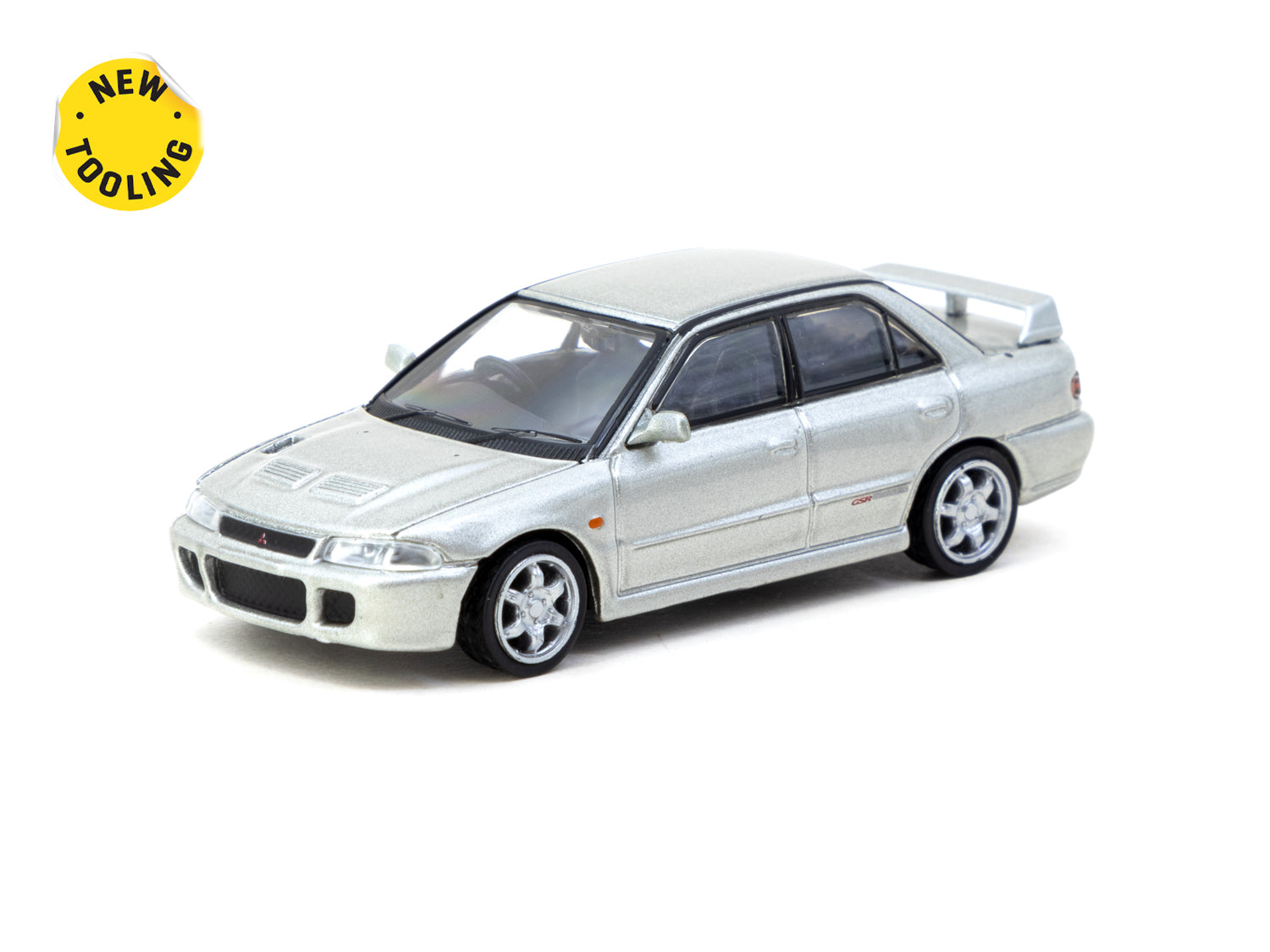 1/64 Mitsubishi Lancer GSR Evolution Silver Special Edition with Tarmac Cards - Tarmac Works GLOBAL64