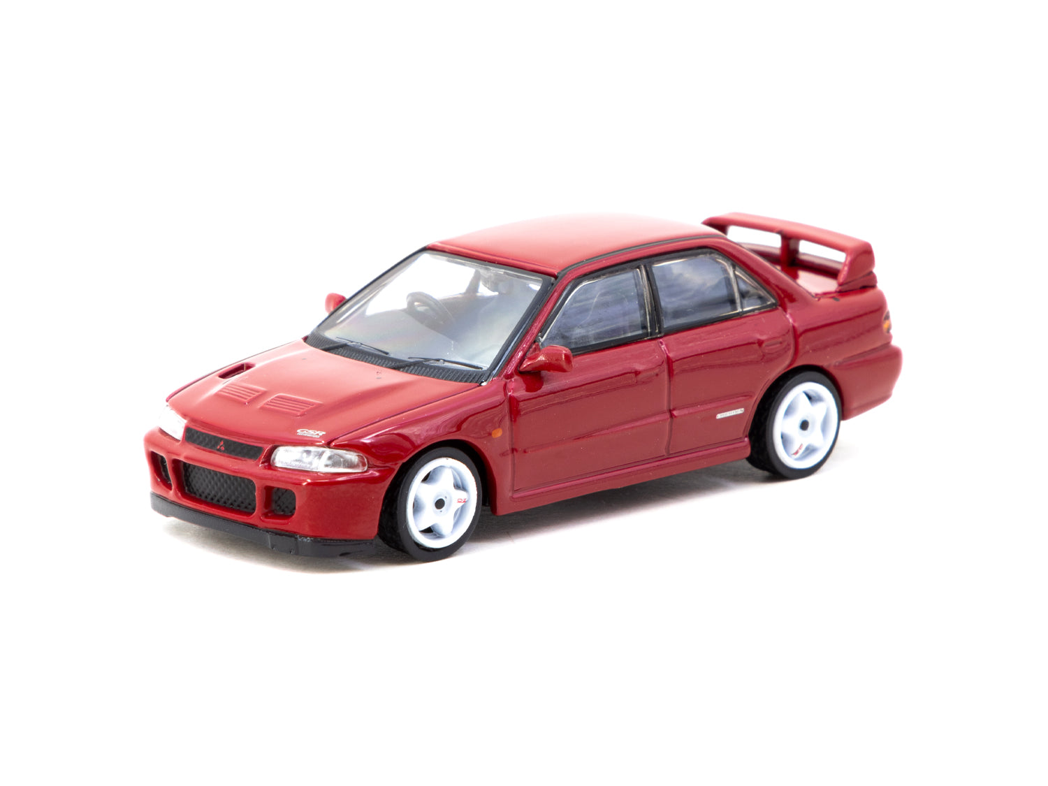 1/64 Mitsubishi Lancer GSR Evolution II Red with Tarmac Cards - Tarmac Works GLOBAL64