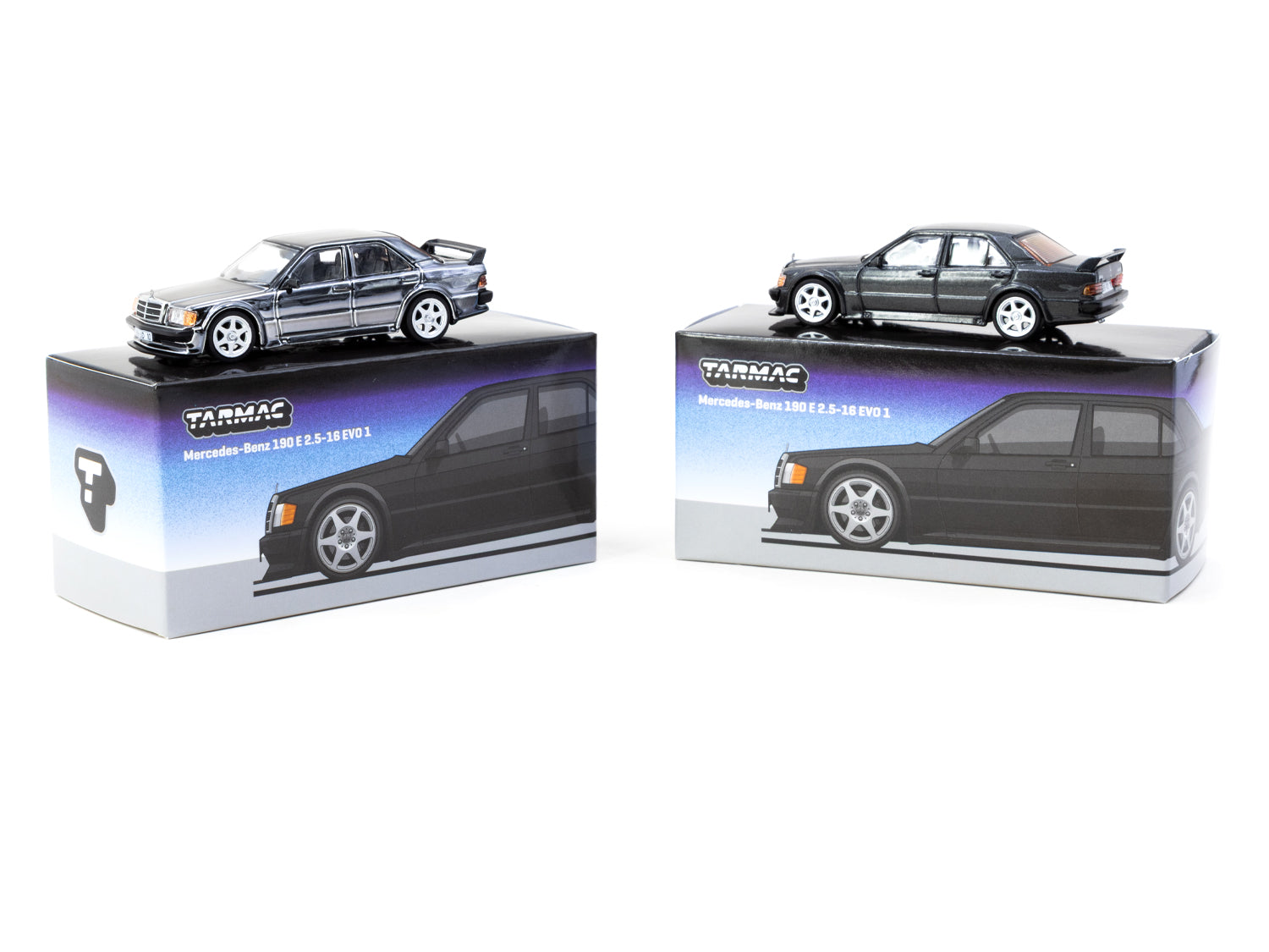 1/64 Mercedes-Benz 190 E 2.5-16 EVO 1 Blue-Black Metallic - Tarmac Works GLOBAL64