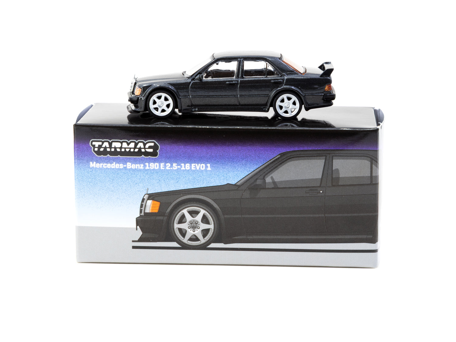 1/64 Mercedes-Benz 190 E 2.5-16 EVO 1 Blue-Black Metallic - Tarmac Works GLOBAL64