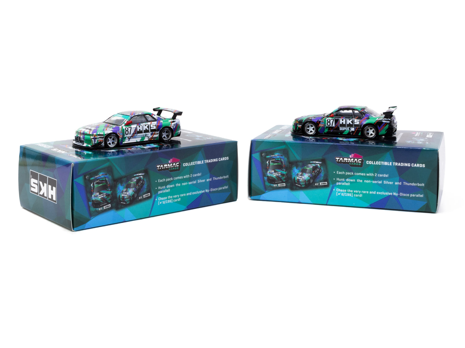 1/64 Nissan Skyline (R32) Widebody HKS with Tarmac Cards Combo Set - Designed by Jon Sibal - Tarmac Works GLOBAL64