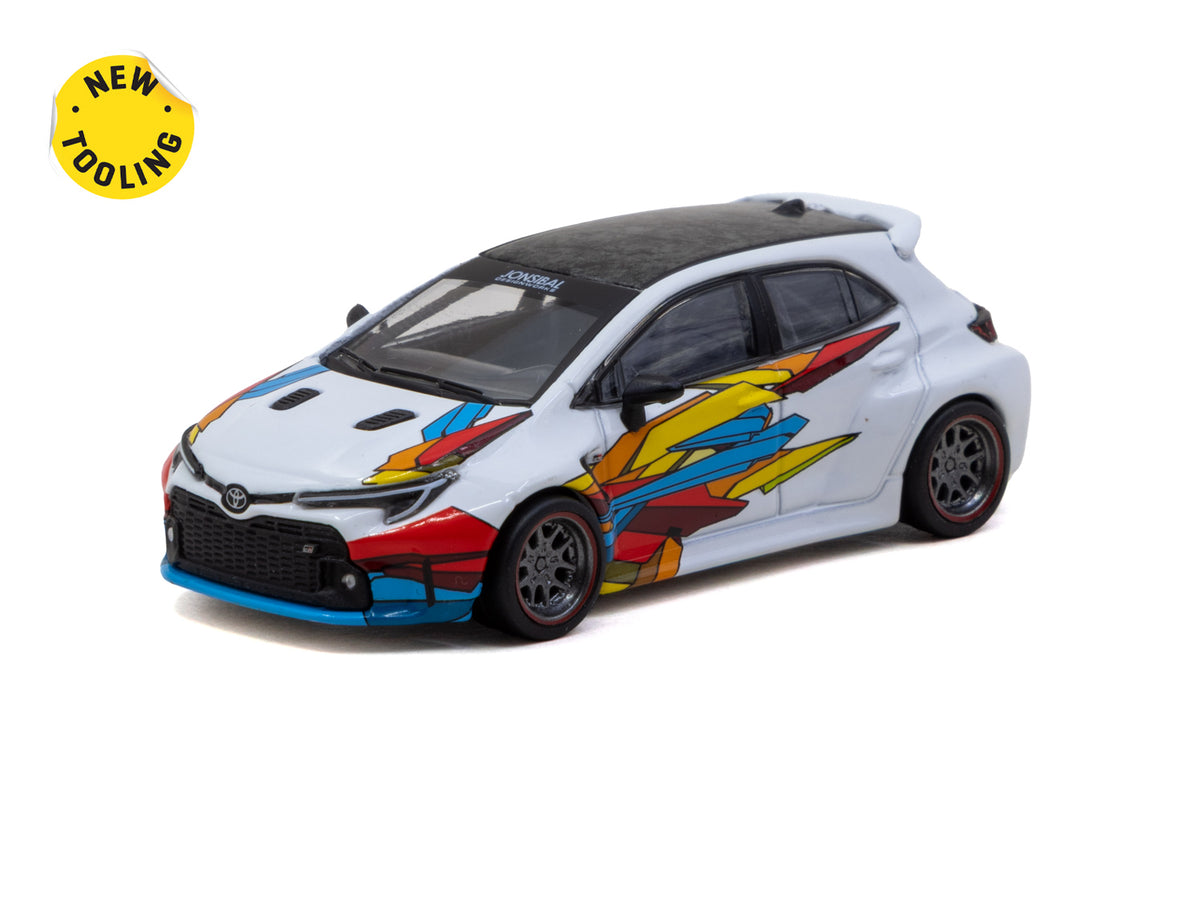 1/64 Toyota GR Corolla Widebody White - Designed by Jon Sibal - Tarmac Works GLOBAL64