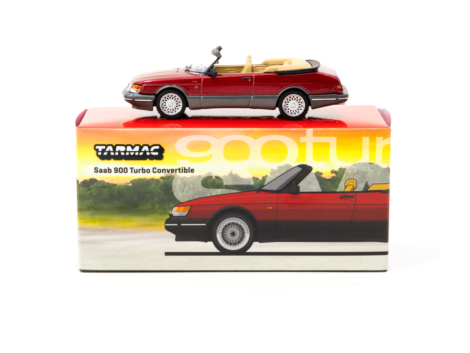 1/64 Saab 900 Turbo Convertible Red - Tarmac Works GLOBAL64