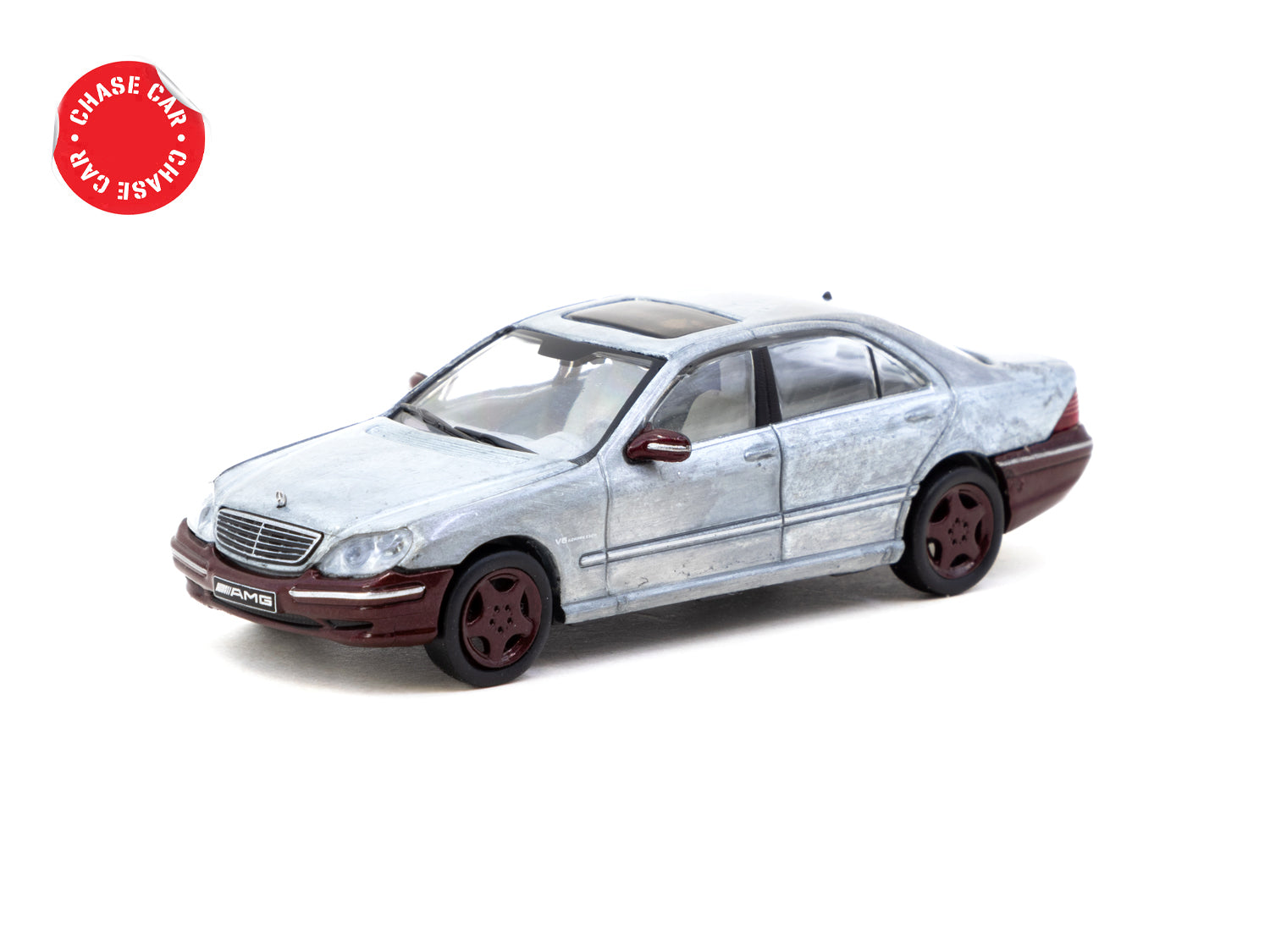 1/64 Mercedes-Benz S 55 AMG Bordeaux Red Metallic - Tarmac Works GLOBAL64