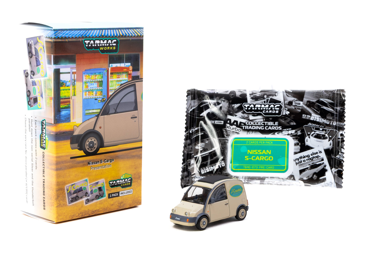 1/64 Nissan S-Cargo Presentation with Tarmac Cards Combo Set - Tarmac Works GLOBAL64