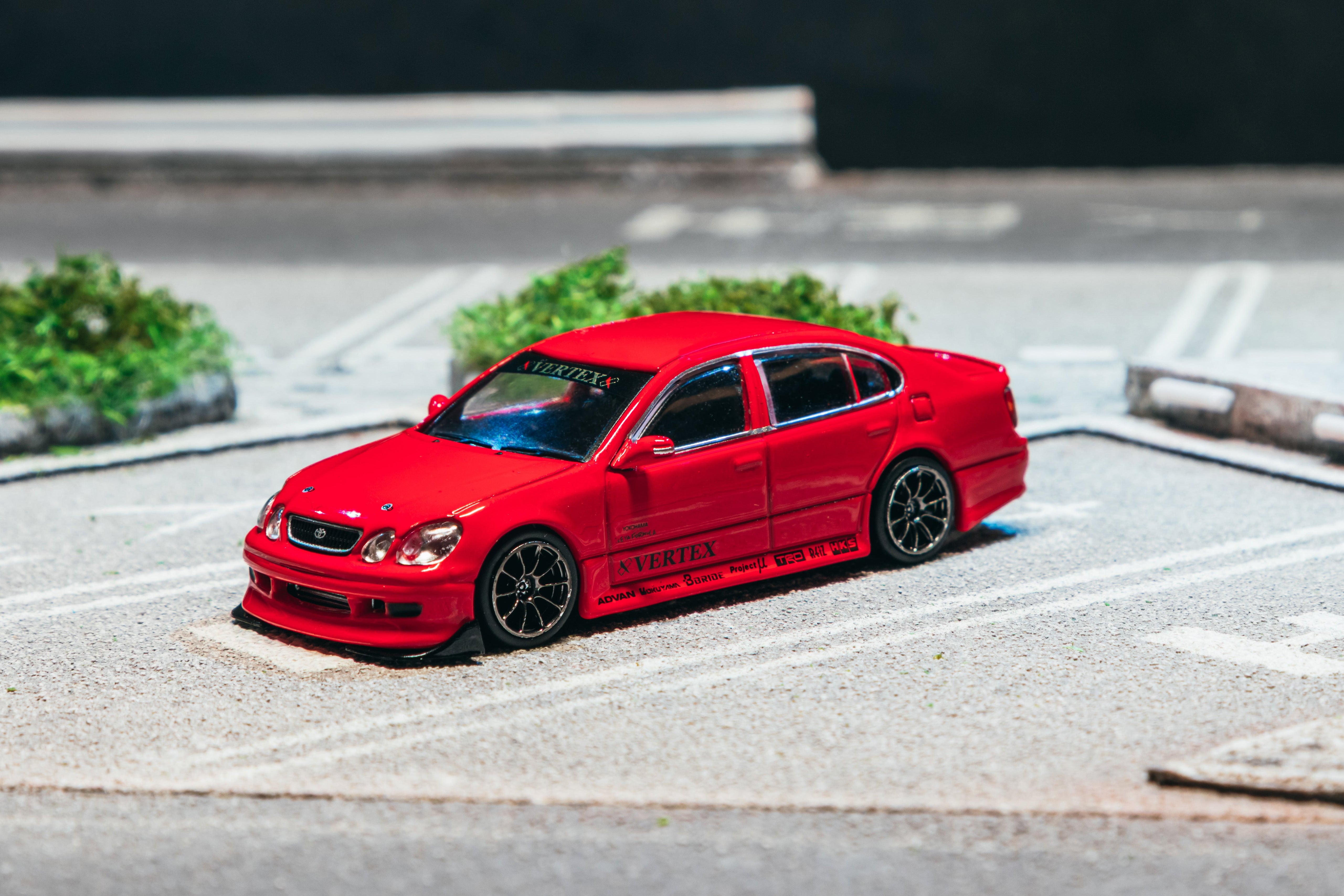 1/64 VERTEX Toyota Aristo JZS161 Red with Tarmac Cards - Tarmac Works