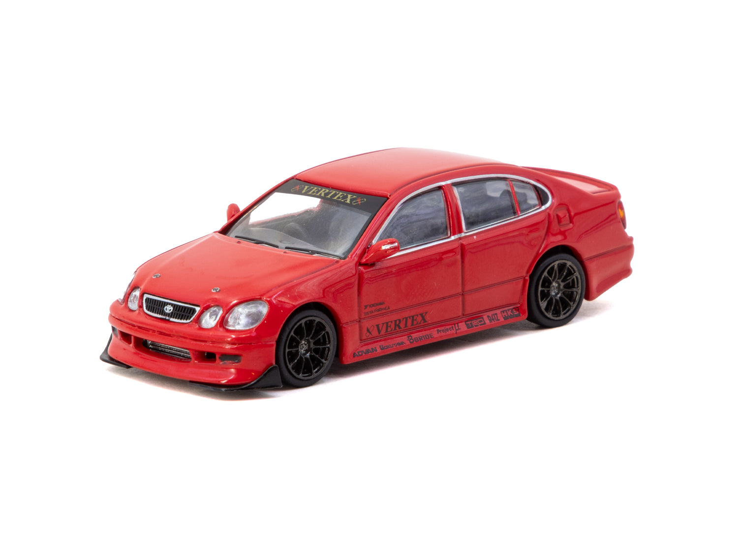 1/64 VERTEX Toyota Aristo JZS161 Red with Tarmac Cards - Tarmac Works GLOBAL64