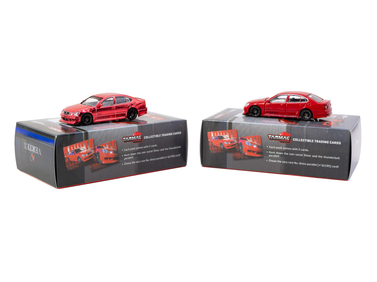 1/64 VERTEX Toyota Aristo JZS161 Red with Tarmac Cards - Tarmac Works GLOBAL64
