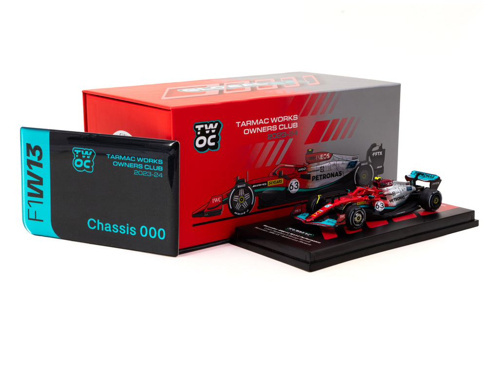 TARMAC WORKS OWNERS CLUB 2023-2024 Membership with 1/64 Mercedes-AMG F1 W13 E Performance Mercedes-AMG 55th Anniversary Showcar - Belgian Grand Prix 2022