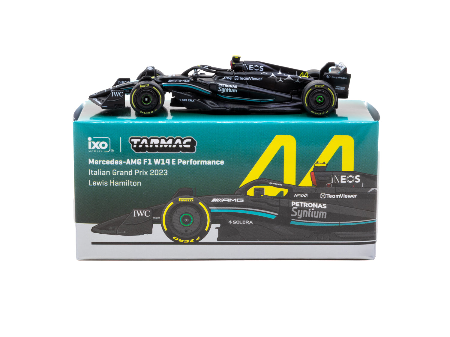 1/64 Mercedes-AMG F1 W14 E Performance Italian Grand Prix 2023 #44 Lewis Hamilton - Tarmac Works x iXO Models GLOBAL64