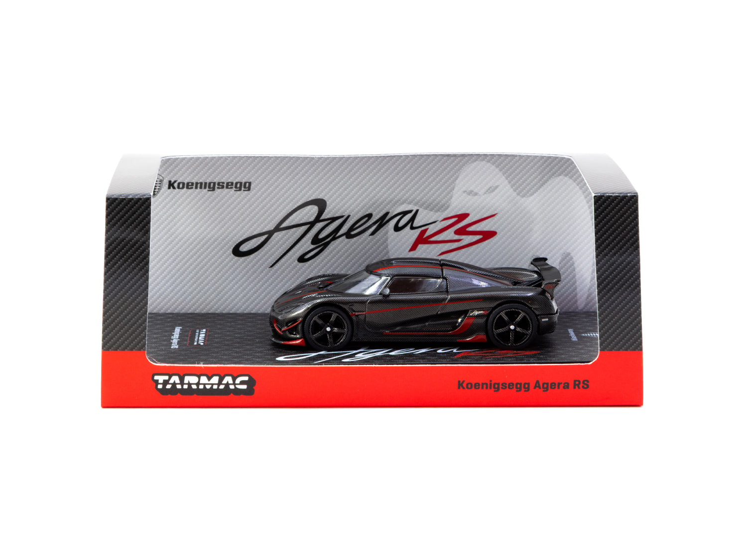 1/64 Koenigsegg Agera RS Black Carbon Fiber / Red Accents - Tarmac Works GLOBAL64