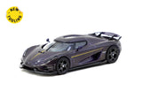 Tarmac Works 1/64 Koenigsegg Regera Purple Carbon Fiber / Gold Accents Special Edition - GLOBAL64