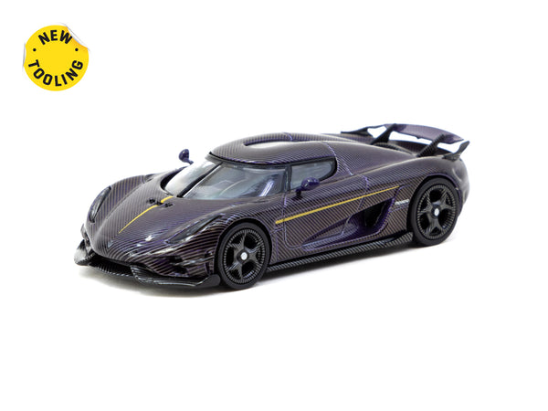 Tarmac Works 1/64 Koenigsegg Regera Purple Carbon Fiber / Gold Accents