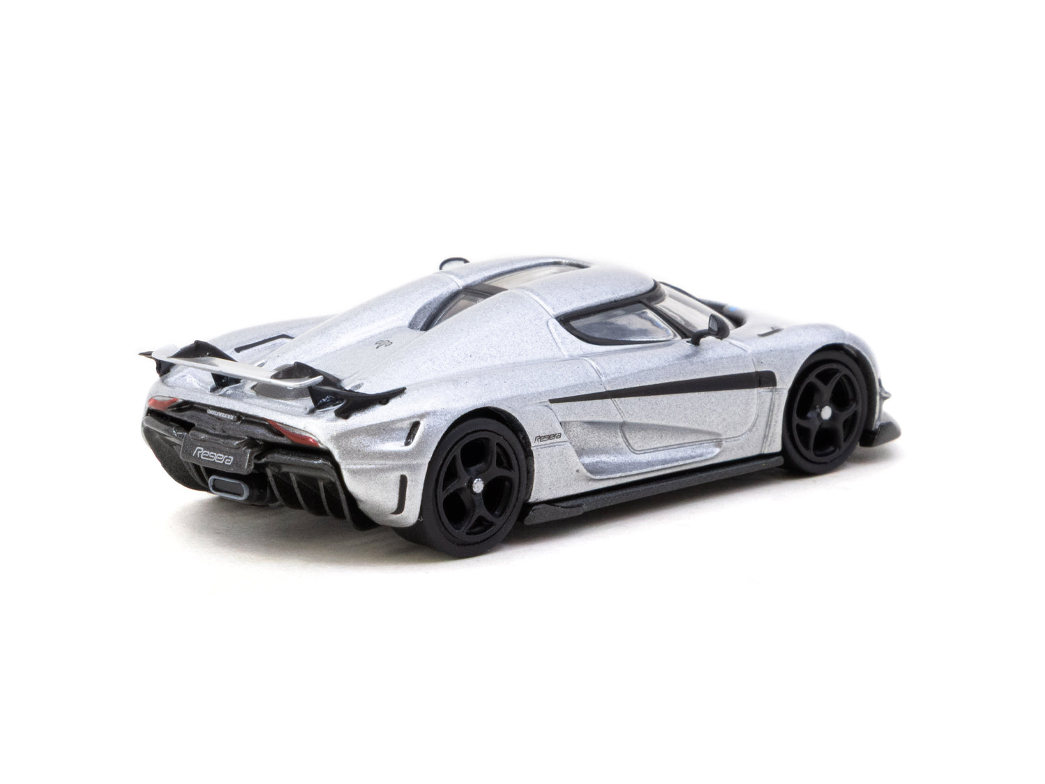 1/64 Koenigsegg Regera Silver Metallic / Blue Accents with Tarmac Cards Combo Set - Tarmac Works GLOBAL64