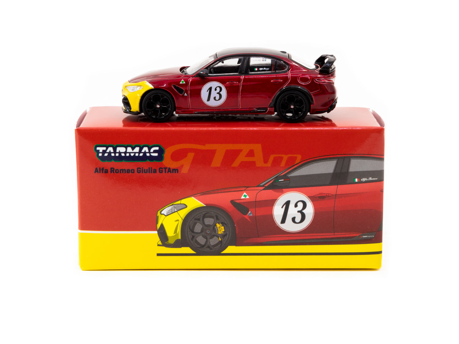 1/64 Alfa Romeo Giulia GTAm Red/Yellow -Tarmac Works GLOBAL64