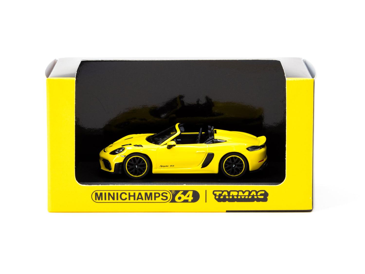 1/64 Porsche 718 Spyder RS Racing Yellow - Tarmac Works X Minichamps COLLAB64