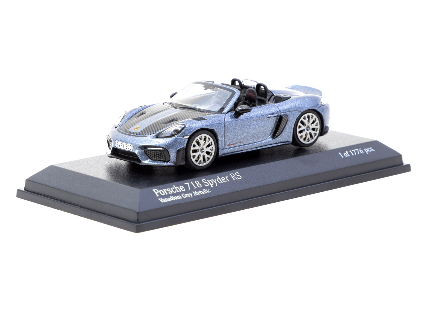1/64 Porsche 718 Spyder RS Vanadium Grey Metallic - Tarmac Works X Minichamps COLLAB64