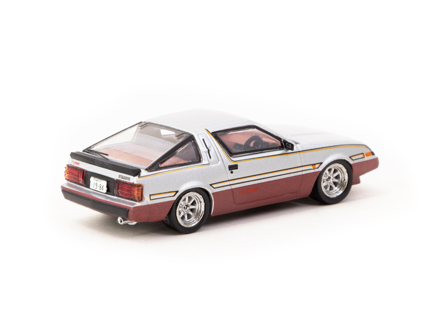 1/64 Mitsubishi Starion Silver / Dark Red - Tarmac Works ROAD64