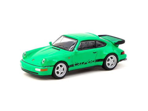 Schuco X Tarmac Works 1/64 Porsche 911 Turbo Green - COLLAB64