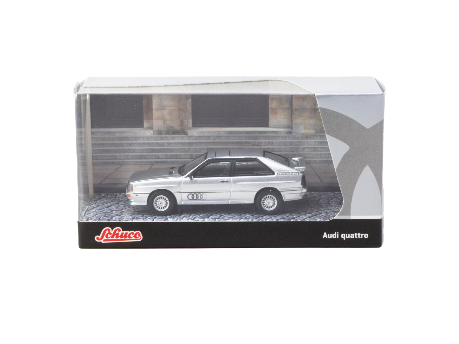 1/64 Audi Quattro Silver - Schuco X Tarmac Works COLLAB64