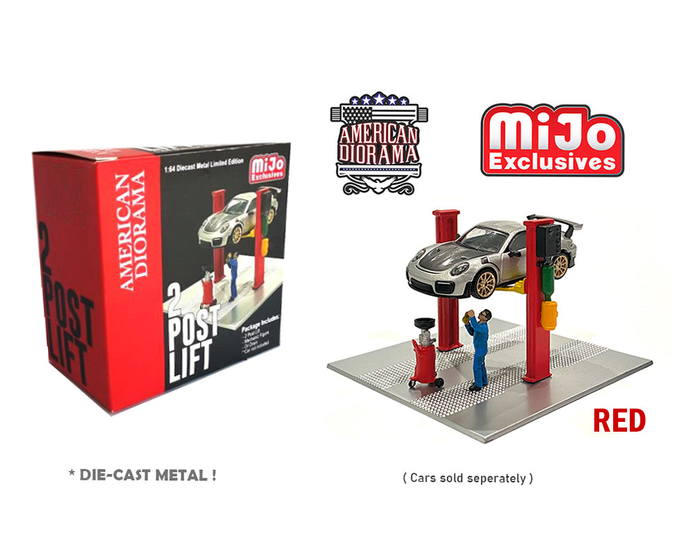 American Diorama 1:64 Two Post Lift Red