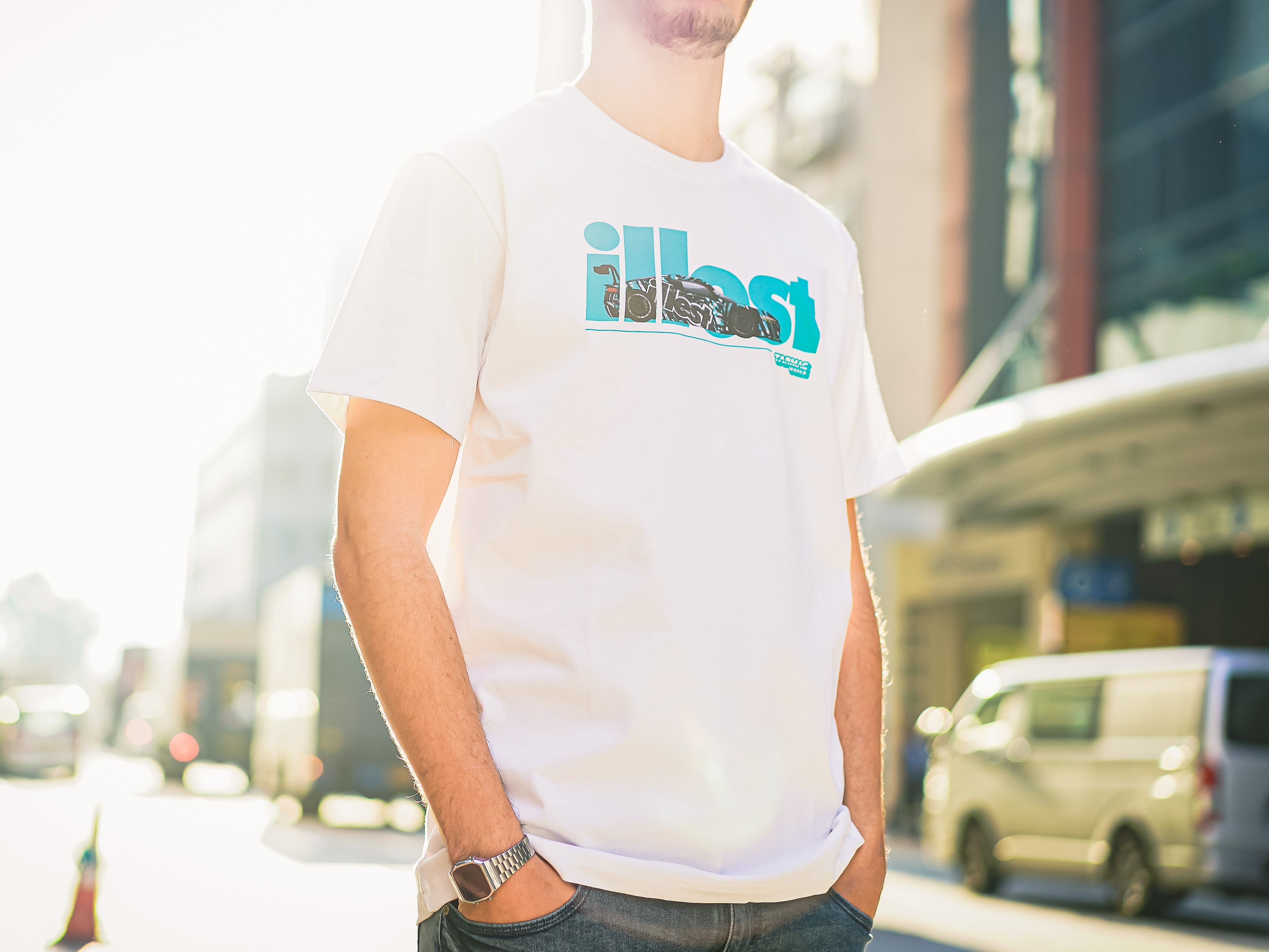 Collab T-Shirt - Camouflage R8 - White - Tarmac Works x illest