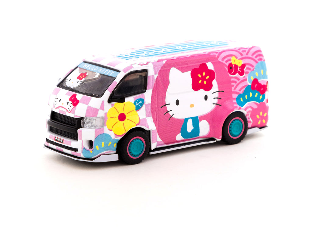 Tarmac Works 1/64 Toyota Hiace Widebody Tarmac Works X Hello Kitty Capsule Summer Festival - HOBBY64