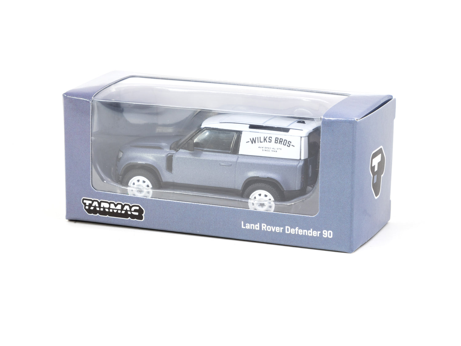1/64 Land Rover Defender 90 Matt Blue Grey - Tarmac Works GLOBAL64