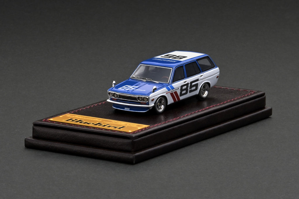 Ignition Model 1/64 Datsun Bluebird (510) Wagon Blue/White
