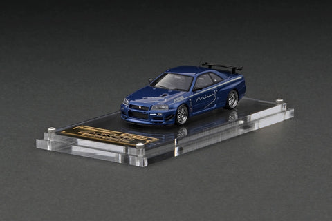 Ignition Model 1/64 Nissan Skyline GT-R Mine's (R34) Bayside Blue