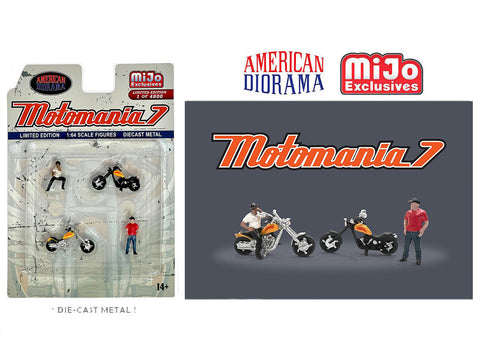 American Diorama 1/64 Figures Set - Motomania 7 Chopper Biker - MIJO Exclusives