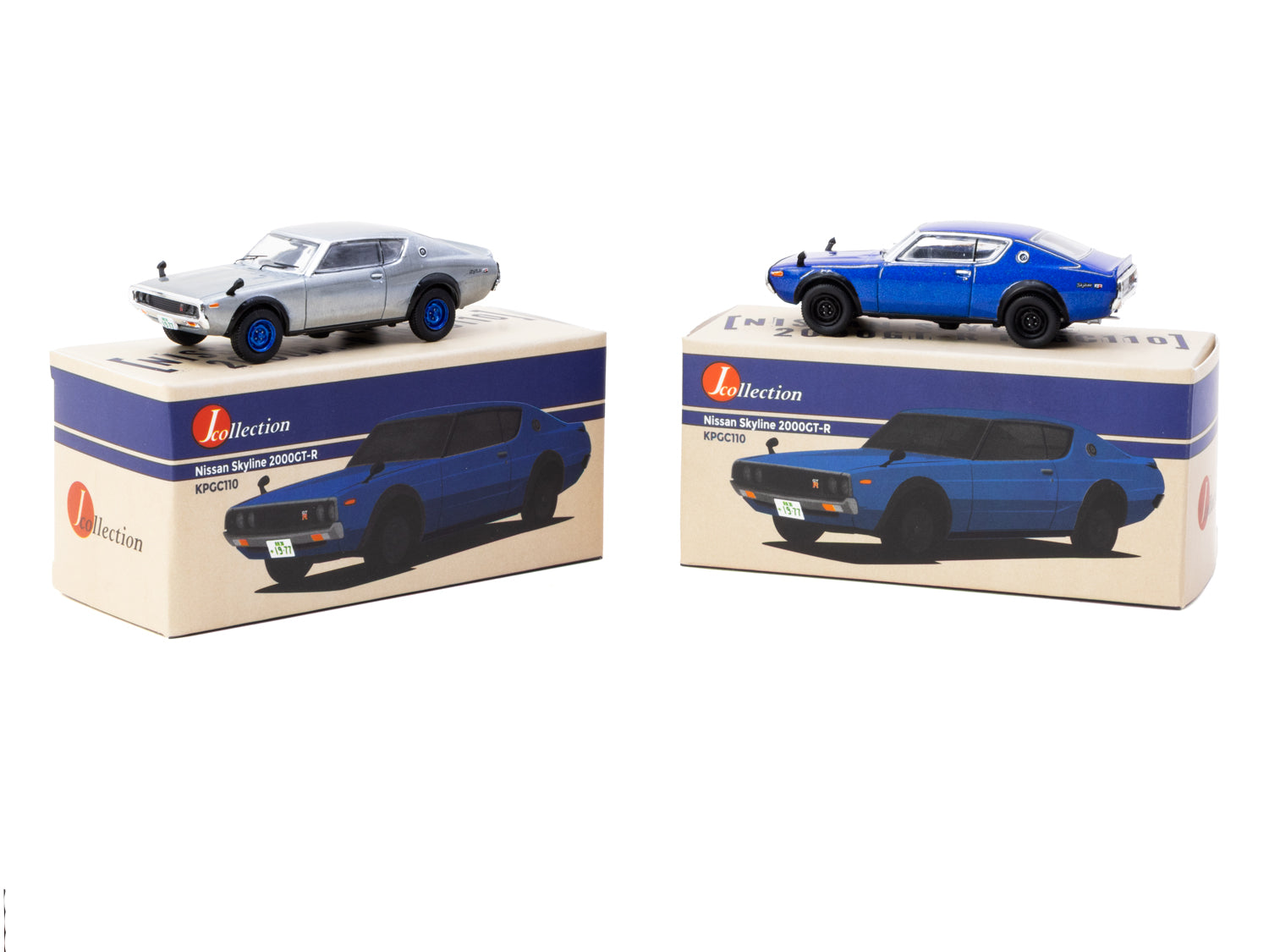 J Collection 1/64 Nissan Skyline 2000GT-R KPGC110 Blue Metallic - COLLAB64