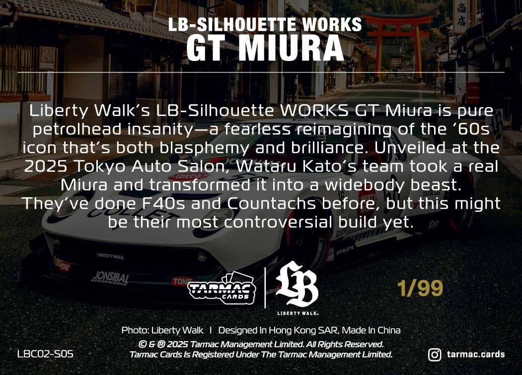 Liberty Walk Collection Vol.02 Special Parallel - LB-silhouette Works GT Miura (Hanabi/99) - Tarmac Cards
