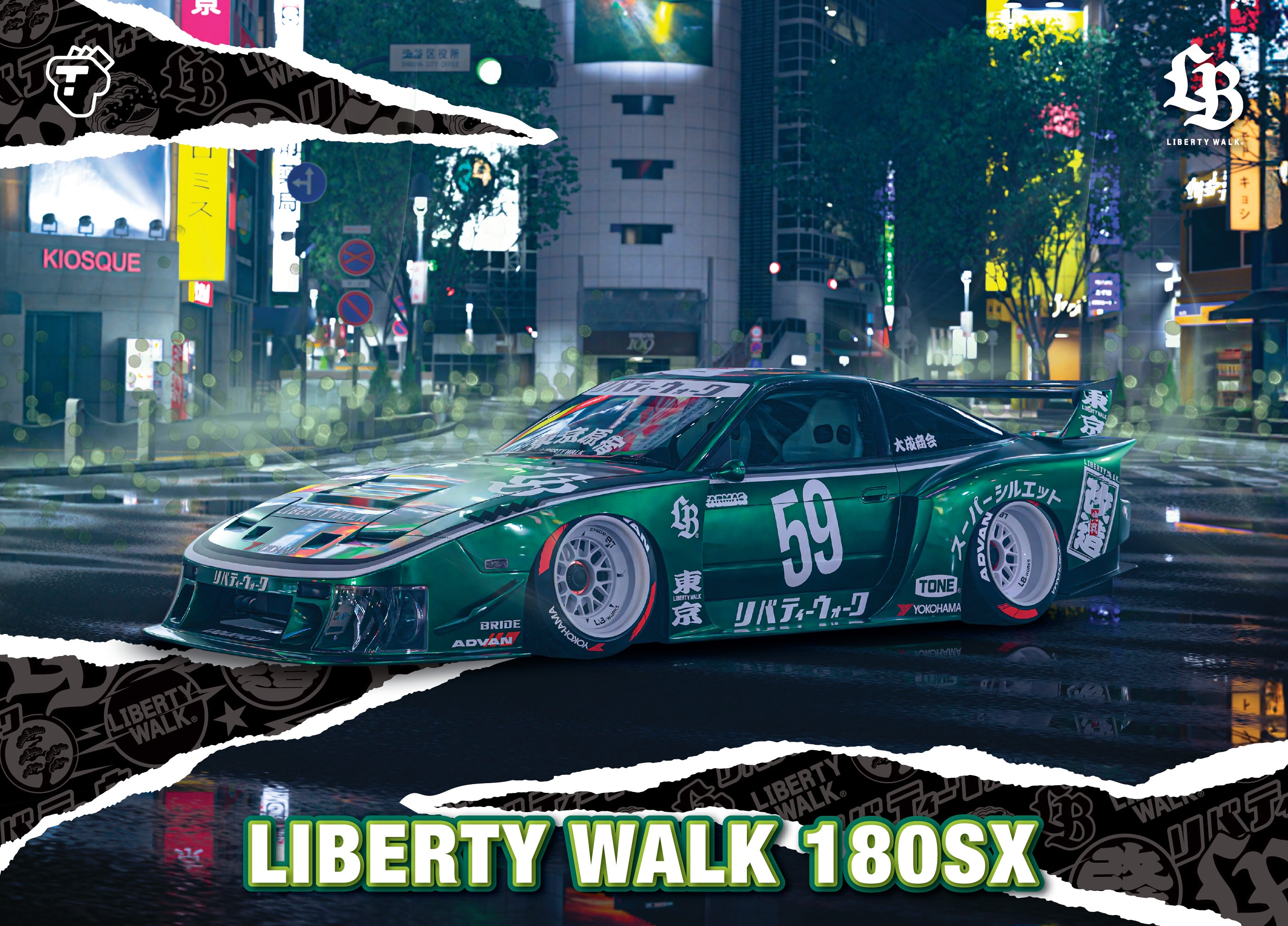 Liberty Walk Spotlight 180SX (Pack) - Tarmac Cards – Tarmac Works