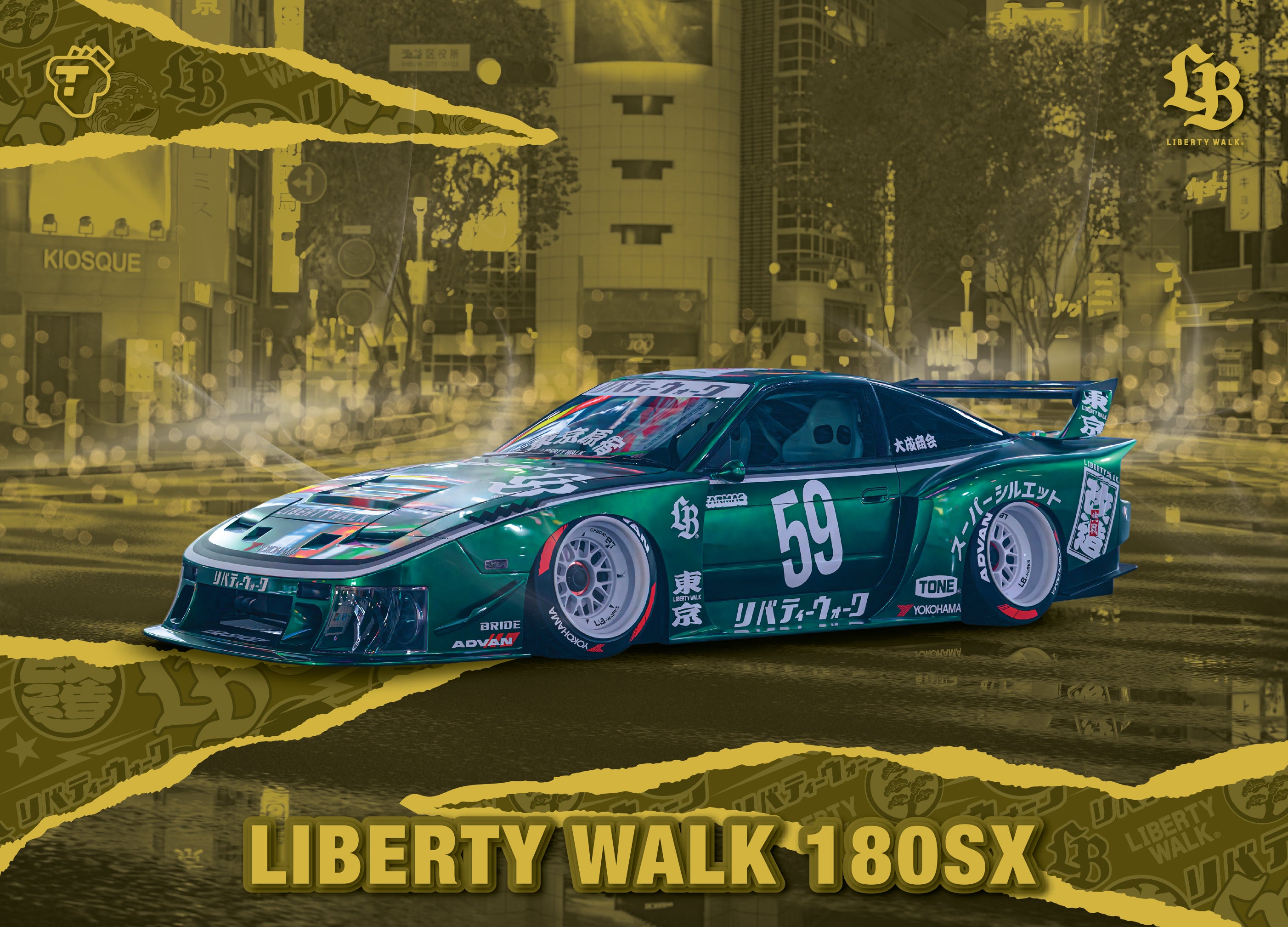Liberty Walk Spotlight 180SX (Pack) - Tarmac Cards – Tarmac Works