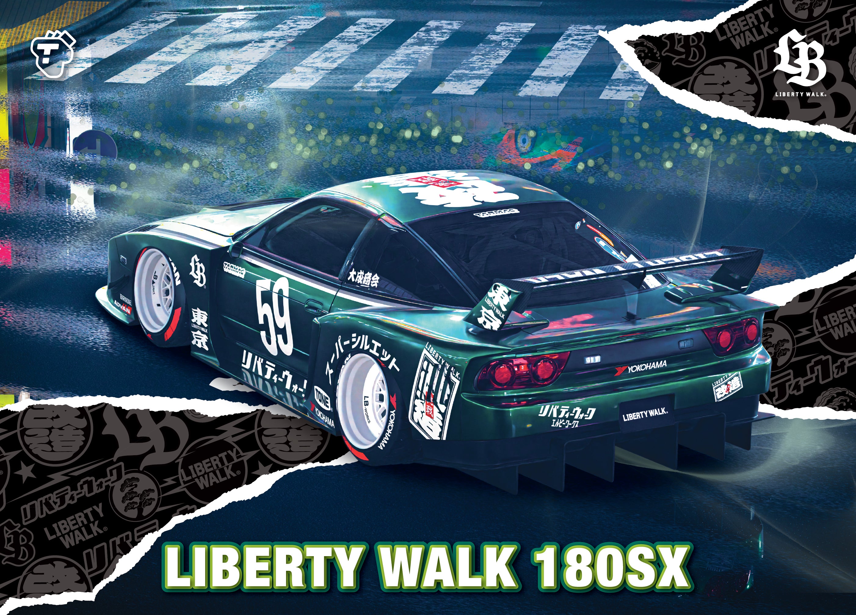 Liberty Walk Spotlight 180SX (Pack) - Tarmac Cards – Tarmac Works