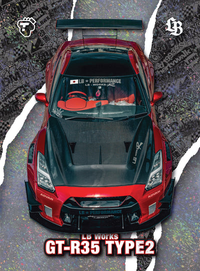 Tarmac Cards - LB Liberty Walk Collection Vol.1 - Special Parallel, LW-TA-13 Nissan R35 Type2 (Hanabi/99) - Special Edition